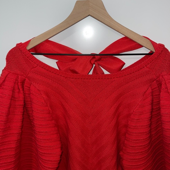 Happy X Nature Kate Hudson NWT heavy long sleeve bow tie back heavy knit sweater - Picture 7 of 10